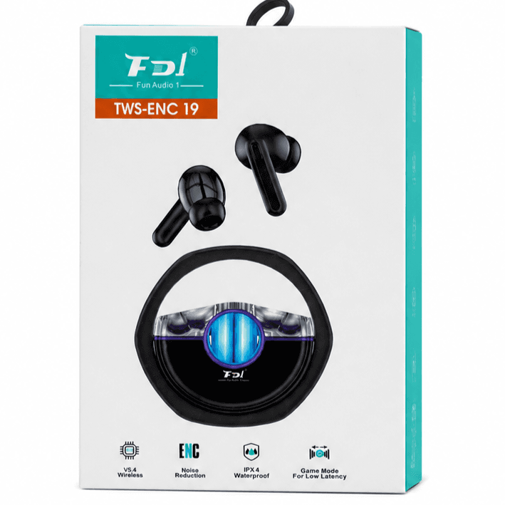 FD1 TWS 19 Wireless Earbuds Bluetooth 5.3 ENC Noise Reduction Gaming Earphones with Mic