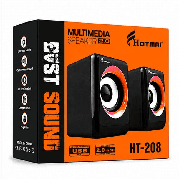 Hotmai HT-208 2.0 Multimedia Speakers USB Powered Desktop Speakers AUX Wired Stereo Sound