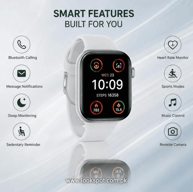 CROWN XT20 Series 10 Smart Watch 7 in 1 Bundle Bluetooth Calling Multi Strap Fitness Watch