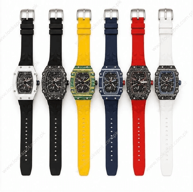 Luxury RM Style Men Watch Silicone Strap Sports Analog Wrist Watch Designer Inspired Watch