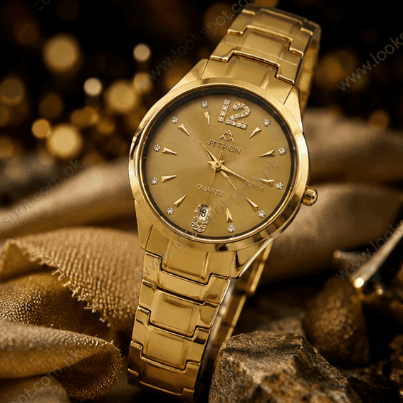 Fitron Premium Quartz Women Watch Stylish Analog Wrist Watch Luxury Metal Strap Ladies Watch